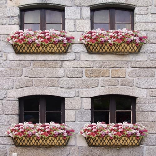 Karlliu 4 Pack 30 Inch Window Boxes Planters Railing Planter Box with Adjustable Brackets for Porch Fence Patio Balcony Hanging Flower Baskets with Coco Liners for Outdoor Garden Decor - Bronze - Thumbnail 6