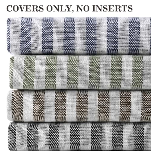 ASPMIZ Linen Throw Pillow Covers 20x12 Set of 2, Boho Farmhouse Couch Pillow Cover with Rustic Buttons, Soft Decorative Cushion Covers for Sofa, Bedroom, Living Room, Home Decor, Green - Thumbnail 6
