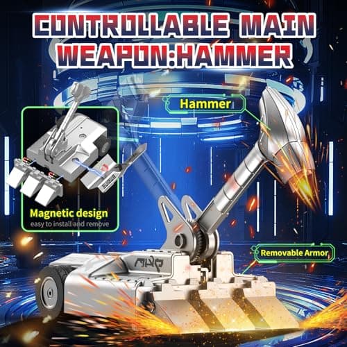 Cetuai Remote Control Battle Robots, 2-Player RC Fighting Toys for Kids Wireless Fighting Robots STEM Toys 2.4 GHz Wireless Game Set Birthday Gifts for Boys and Girls Age 3+ (Grey) - Thumbnail 2