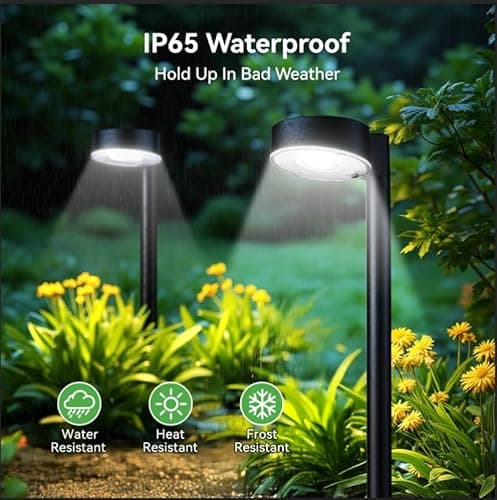 Ahaorigin 8 Pack Solar Pathway Lights Outdoor, 12 Brighter LED Solar Lights Outdoor Waterproof, Up to 12 Hrs Modern Path Light for Yard Garden Walkway Driveway Lawn, Cool White - Thumbnail 2