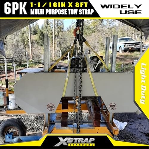 XSTRAP STANDARD 6PK 1" x8' Lift Sling Web Strap/Wear Guard End, 4,000 lbs Break Strength Lifting Straps with 2 Reinforced Loops for Tree Saver Lifting Furniture Appliances Machine - Thumbnail 6