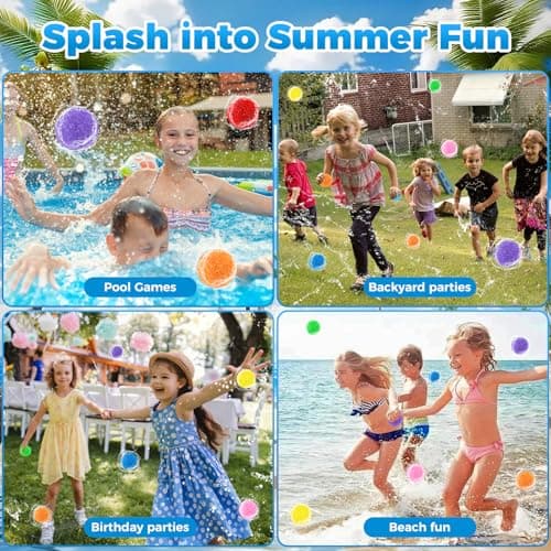 Reusable Water Balls – 60 Pack Colorful Splash Balls for Boys Girls & Adults, Quick Fill Summer Water Toys for Outdoor Games & Pool Fun (8 Bright Colors, with Mesh Bag) - Thumbnail 4