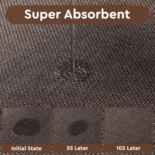 tchdio Kitchen Mats for Floor, Rubber Backed Kitchen Rugs Non Slip Washable, Superior Absorbent Kitchen Runner Rug Easy to Clean, Comfort Kitchen Floor Mat Front of Sink (Brown, 20" × 47") - Thumbnail 3
