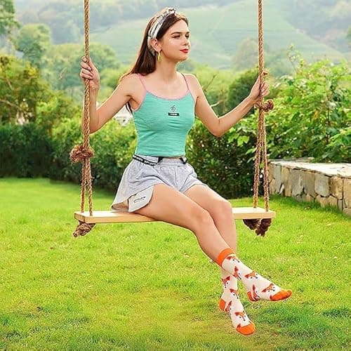 wotemlur Fun Colorful Socks Patterned Funky Happy Women Crew Cute Sock Combed Cotton Stockings - Thumbnail 6