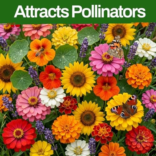 LUOJIBIE 5 Varieties Flower Seeds in Individual Packs, Includes Zinnia, Lavender, Sunflower, Marigold Nasturtium, 15,000+ High Germination Non-GMO Seeds for Planting Indoor Outdoor, Open Pollinated - Thumbnail 4