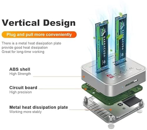 MAIWO K3016CL M.2 SATA/NVMe Docking Station, 10Gbps USB-C SSD Duplicator with SD Express Slot, One-Key Offline Clone, Dual M.2 SSD Reader & Writer, System Disk Migration Tool - Thumbnail 4