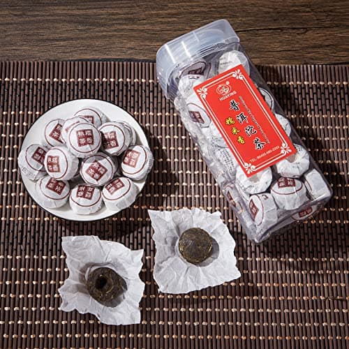 HUAYING Pu-erh Tea, Ripe Puerh Mini Tea Cake with Glutinous Rice Fragrant, Loose Leaf Tea (8.47 Ounce/240g) - Thumbnail 3