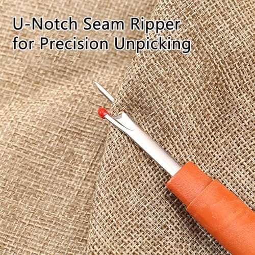 48Pcs Sewing Tool Set with 2 Edge Stitch Lock & Sewing Gauge, Big Eye Steel Sewing Needle Kit with Portable Zipper Case, Threader and Needle Repair Kit Stainless Steel Needles for Hand Sewing - Thumbnail 5