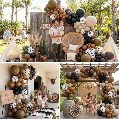 Double Stuffed Western First Rodeo Cowboy Balloon Arch Garland Kit - Thumbnail 6