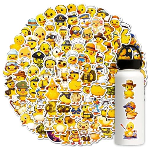 Yellow Duck Stickers, Vinyl Waterproof Decals for Water Bottle, Laptop, Phone Case, Cup, Guitar, Birthday Party Supplies (A-50) - Thumbnail 3