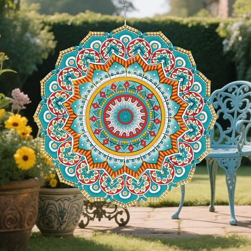 Mandala Gifts for Mom, Moms Wind Spinners, Mother's Day Best Gift for Mom, Mother Birthday Gift from Daughter Son, Love Reminder Gifts for Mother's Day, Garden Decor Gifts for Outside, Patio, 12in - Image 1