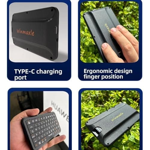 Winmaxle Mini Keyboard with Bluetooth 5.0/2.4G Dual Mode, Gyroscopic Motion Mouse, 64 Keys, RGB Backlight Options, Rechargeable Battery, Type-C Win/iOS/Android/ (Black) - Thumbnail 4