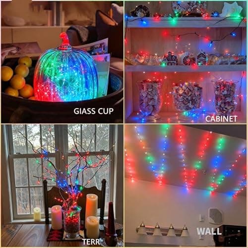 USB Fairy Lights Plug in, 33 Feet 100 LED Twinkle String Lights with Remote and Timer, Waterproof 8 Modes for Bedroom Indoor Wreath DIY Party Wedding Christmas Holiday Decoration(2 Pack Multicolor) - Thumbnail 2