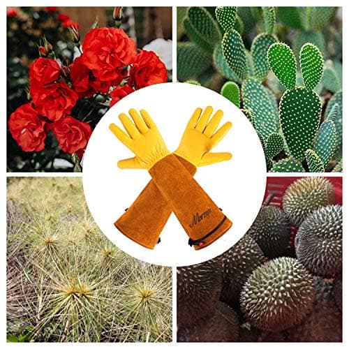 Gardening Gloves for Men&Women, [2024 Updated] Professional Rose Pruning Gloves Thorn Proof, Adjustable Cuff, Breathable Leather Cowhide Long Garden Gloves,Garden Gifts & Tools for Gardener,Yard Work - Thumbnail 6