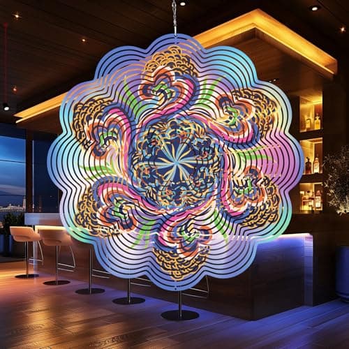 Mandala Gifts for Mom, Moms Wind Spinners, Mother's Day Best Gift for Mom, Mother Birthday Gift from Daughter Son, Love Reminder Gifts for Mother's Day, Garden Decor Gifts for Outside,Purple,12in - Image 1