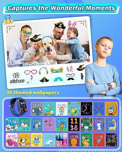 Sueseip Kids Watch for Boys Toys Age 6-8, HD Touchscreen Dual Cameras Smart Watch for Kids Ages 5-7, Kid Toys with 35 Games Learn Card Audio Story for 6 7 8 9 10 Year Old Boys Birthday Gifts - Thumbnail 5