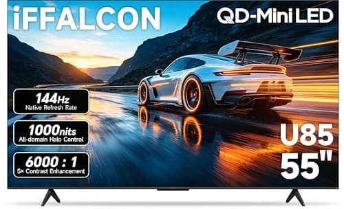 iFFALCON 55" 4K MiniLED Smart TV | PS5 & Xbox Ready, 4X HDMI 2.1 | Hotel, Home & Office Use | 144Hz VRR 240Hz, Dolby Vision Gaming, Dolby Atmos, IMAX Enhanced, Google TV, Alexa | 55U85 - Image 1