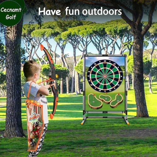 Cecnamt Golf Chipping Game - Battle Golf with Double-Sided Hitting Mat & Stand, Chip Sticky Practice Game for Adults & Kids, Indoor & Outdoor - Thumbnail 3