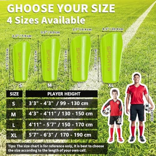 LPONJAR Soccer Shin Guards for Kids Youth Adults - Shin Pads and Sleeves with Optimized Insert Pocket for Boys Girls Men Women for Football Games - Protective Soccer Equipment - Thumbnail 5