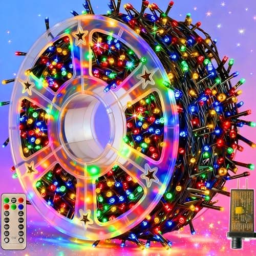 Domolli Christmas Lights 1000 LED 328 FT, Waterproof Christmas Tree Lights with 8 Modes, Remote Control 3 Timers & Memory Function Xmas Decorations for House and Holiday (Multicolor) - Image 1