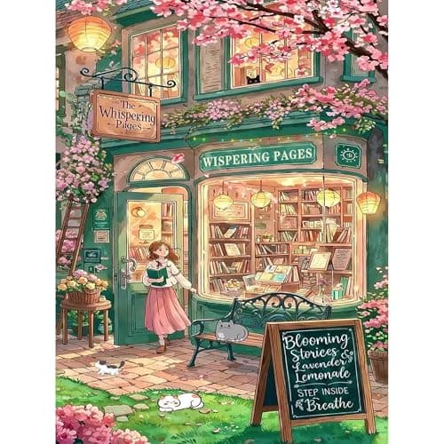 Lophomie Diamond Art Kits for Adults, 5D DIY Book Diamond Painting for Adults Beginners, Diamond Dots Kits Gem Arts Crafts for Home Wall Decor 12x16 Inch(Bookshop) - Image 1