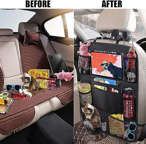 AYWVRBST Car Backseat Organizer, 9 Storage Pockets, Thickened 600D Polyester,Waterproof, Durable, Universal Fit for Sedan SUV, Truck, Minivan(2, Black) - Thumbnail 2
