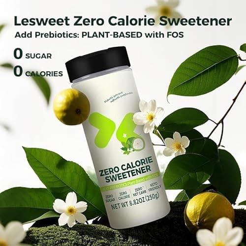 Lesweet Zero Calorie Sweetener, Erythritol Sweetener, Add Prebiotics, Sugar Substitute, Stevia Powder, Keto Friendly, Gluten Free, 8.82 Ounce - Thumbnail 3