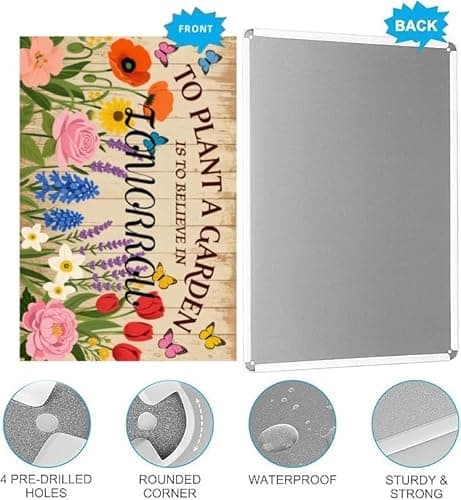Carastora Vintage Garden Tin Sign – Inspirational Gardening Quote Wall Decor for Greenhouse, Yard, or Home, Rustic Metal Sign for Plant Lovers, 8x12 Inch - Thumbnail 5