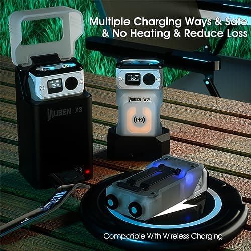 WUBEN X3 Mini Rechargeable Flashlight with Charging Base 180 Degree EDC Keychain Flashlight Twist Ip65 Waterproof Magnet Pocket Flashlights 10 Mode Type-C Lanyard for Camping, Outdoor,Inspection, Gift - Thumbnail 4