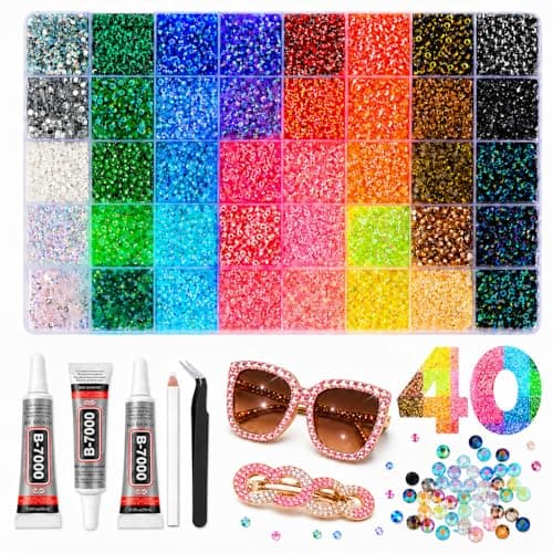 40000Pcs 40 Colors Resin Jelly Rhinestones for Bedazzling Kit 3mm Gems