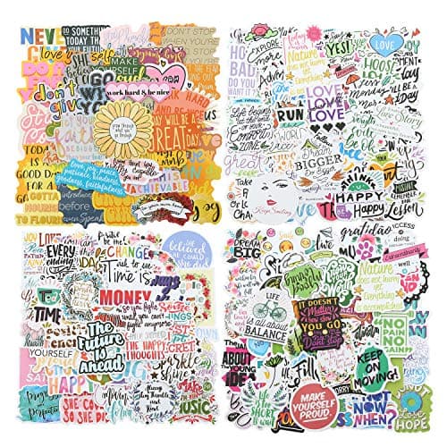Motivational Quote Stickers, Positive Affirmation Stickers 200Pcs Waterproof Vinyl Stickers for Water Bottle Laptops Computers Vision Board for Women Adults Students Teachers Teens - Image 1
