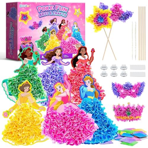 Gooidea 10PCS Poke Arts and Crafts for Girls Ages 4, 5, 6, 7, 8, 9, Classical Princesses Poking Art, Mess-Free DIY Craft for Kids DIY Creative Activities Pretend Play Toy Gifts for Kids Age 4-9 - Image 1