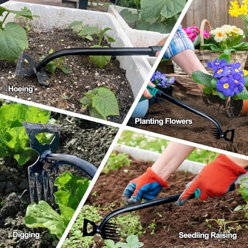 Weed Puller Tool-2Pcs Gardening Hand Weeder Tools, 2026 New Weeding Artifact Uprooting Weeding Tool, Manganese Steel Weed Removal TooL, 6 Teethes Dual Purpose Manual Weed Pulling Tool for Yard Gardenl - Thumbnail 6