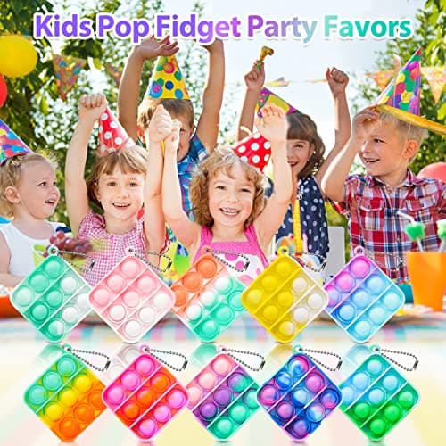 Pop Fidget Toys Bulk Its Party Favors for Kids 4-8 8-12 30 Pack Mini Pop Keychain It Easter Basket Stuffers Egg Fillers Small Fidgets for Classroom Prizes Student Gifts Birthday Goodie Bag Stuffers - Thumbnail 5