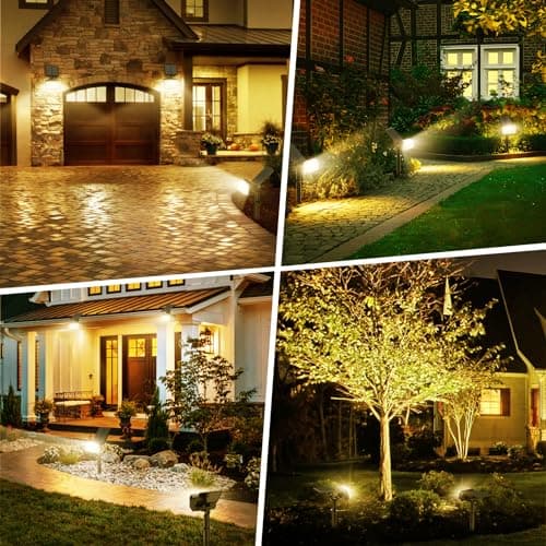 WENATY 102 LED Solar Spot Lights Outdoor Waterproof IP65, Adjustable Landscape Spotlights, [8 Pack/4 Modes] Auto On/Off Solar Powered Flood Lights for Outside Yard Garden Wall Pathway (Warm White) - Thumbnail 3
