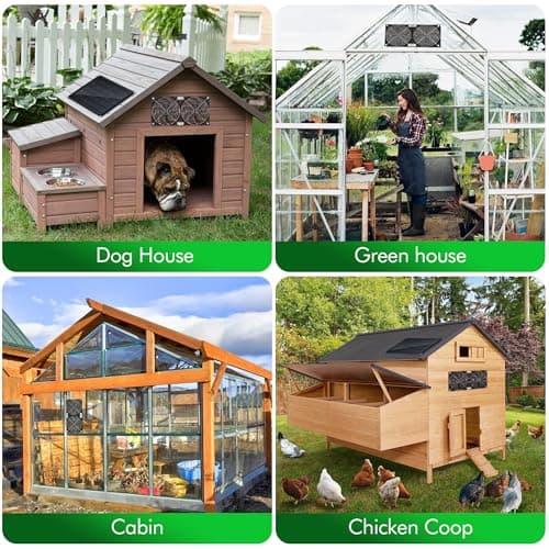 5.5" Solar Fan, Solar Panel Fan, 30W Solar Powered Fan with Dual IPX7 Waterproof Fans for Outside Chicken Coops, Greenhouses, Sheds, Intake or Exhaust Air Fan, Solar Ventilation Fan, Solar Exhaust Fan - Thumbnail 6