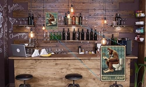 Carastora Funny Metal Tin Sign - "WELL CRAP" with Sarcastic Quote - 8x12 Inch Vintage Bathroom Wall Decor, Perfect for the home, cafe, bar or guest restroom. - Thumbnail 4