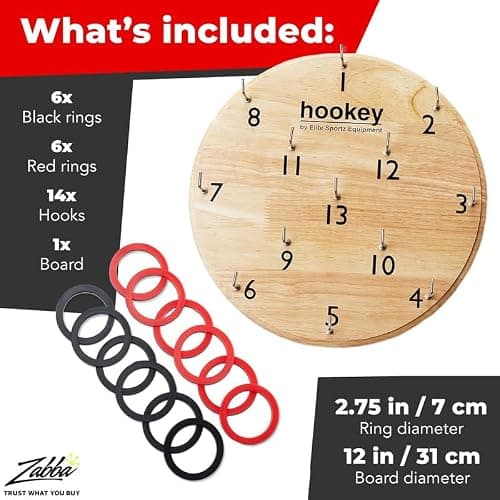 Elite Sportz Equipment Ring Toss Game | Sturdy Wooden Board Set for Kids Outdoor Games | Wall Mounted Hook and Ring Game for Yard Games & Camping Activities - Adults & Kids Picnic - Thumbnail 2