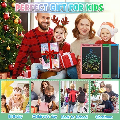 FLUESTON LCD Writing Tablet for Kids, 8.8 Inch Drawing Tablet for Boys Girls 3 4 5 6 7 8 Year, 3pcs in 1 Pack Drawing Pad Birthday Christmas Gift for Kid Educational Doodle Board Cute Unicorn Toy - Thumbnail 3