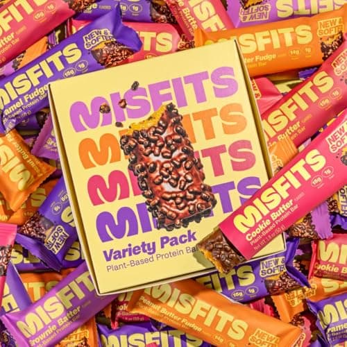 Misfits Protein Bar Variety Pack | Nutrition Bars - 14-15g Protein, 1g Sugar, Plant-based, Low Carb, Non-GMO, Gluten Free Snacks | Sample Pack of 5 - Multiple Flavors - Thumbnail 6
