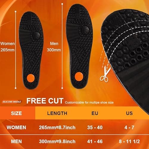 XINIFOOT 3 Pairs Premium Comfort Shoe Replacement Insole, Shock Absorption Elastic Cushion Inserts, Breathable Shoe Inner Soles for Women (New Black) - Thumbnail 5
