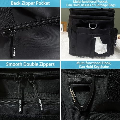 Noelen Gad Expandable Insulated Lunch Box for Men & Women - Tactical Cooler Lunch Bag, Keeps Food Hot or Cold 8 Hours, Large Capacity with Water Bottle Holder & Shoulder Strap (Black) - Thumbnail 6