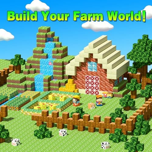 Mini Magnetic Blocks, Magnet Building Cubes, Farm Animal Travel Outdoors Toys with Portable Iron Box, STEM Montessori Sensory Educational Toys for Toddlers, Gift for Kids Ages 3-8 Boys & Girls - Thumbnail 6