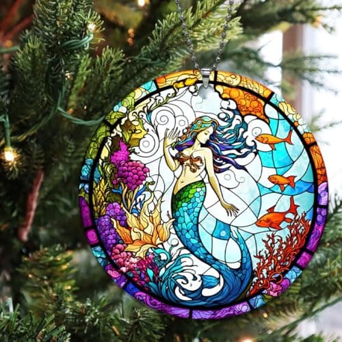 Mermaid Christmas Ornaments 2026,Mermaid Ornament for Christmas Tree, Little Beautiful Mermaids Ornaments for Girls Kids, Mermaid Gifts for Women - Thumbnail 5