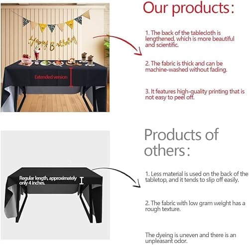 Custom Table Cloth with Business Logo Text, Custom Table Cloth Rectangle Table, Personalized Table Cloth for Business Tradeshow Events for Birthday Wedding Anniversary Decoratio (6FT Closed Back) - Thumbnail 5