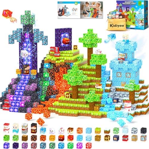 200PCS Magnetic Blocks - Build Mine Magnet World, Magnetic Building Blocks for Kids Ages 4-6 6-8 8-12, STEM Educational Sensory Toys for Boys & Girls, Birthday Toys Gifts for Kids - Image 1