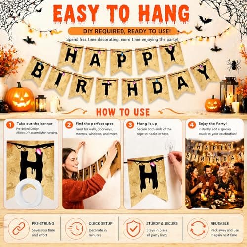 Stranger Retro Horror Birthday Banner Decorations, Creepy Dripping Letter Party Banner, Spooky Halloween Party Decorations, Horror Theme Party Decor - Thumbnail 4