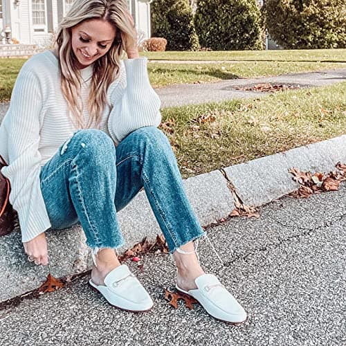 JENN ARDOR Mules for Women Flats Backless Loafers Shoes Slip On Slippers Pointed Toe Low Heel Work Slides Womens Mules Casual Shoes - Thumbnail 2