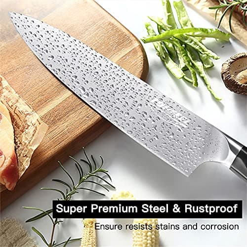 Topfeel Professional Chef Knife Set Sharp Knife, German High Carbon Stainless Steel Kitchen Knife Set 3 PCS-8" Chefs Knife &7" Santoku Knife&5" Utility Knife, Knives Set for Kitchen - Thumbnail 3