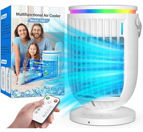 AI Portable Air Conditioners Fan with 120° Rotating Function,JYew Evaporative Mini Room Air Conditioners,Portable AC Unit Air Cooler with 4 in 1 Humidifier Fan Conditioner, AC Portable for Room Office